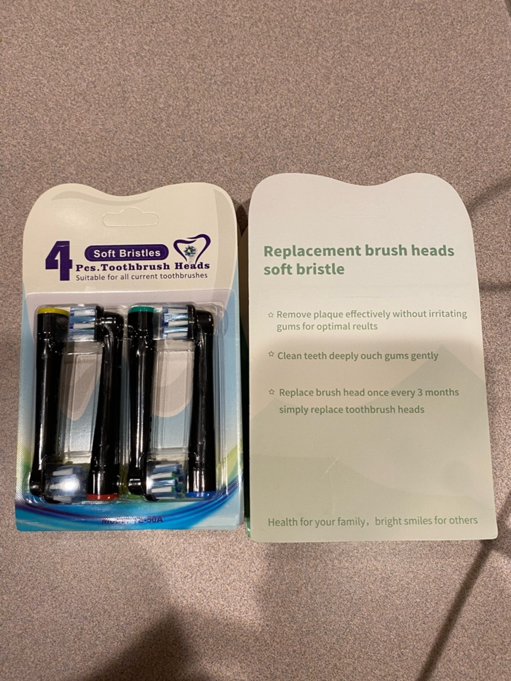 Replacement Toothbrush Heads - Soft Bristles - Black Handles
